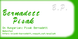 bernadett pisak business card